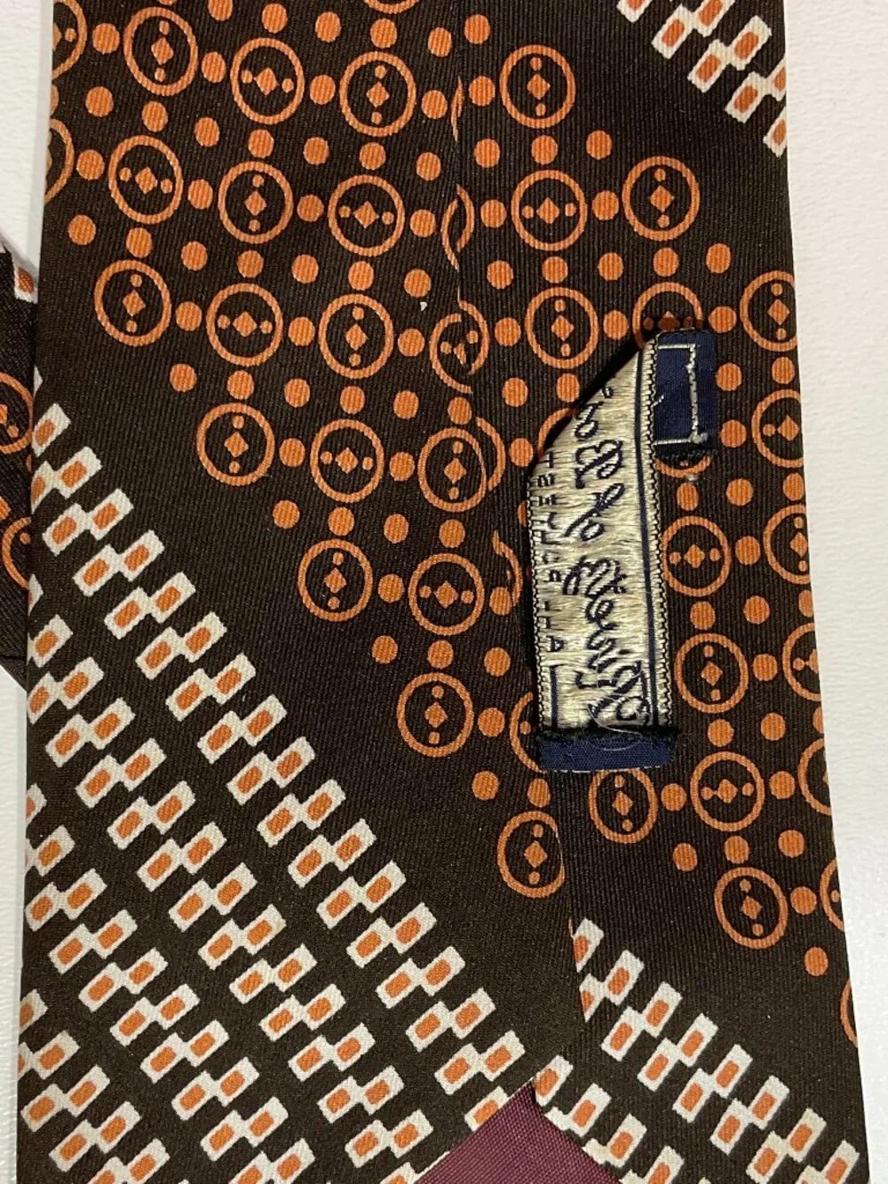 Rivetz of Boston 70s Style Brown Mens Tie
